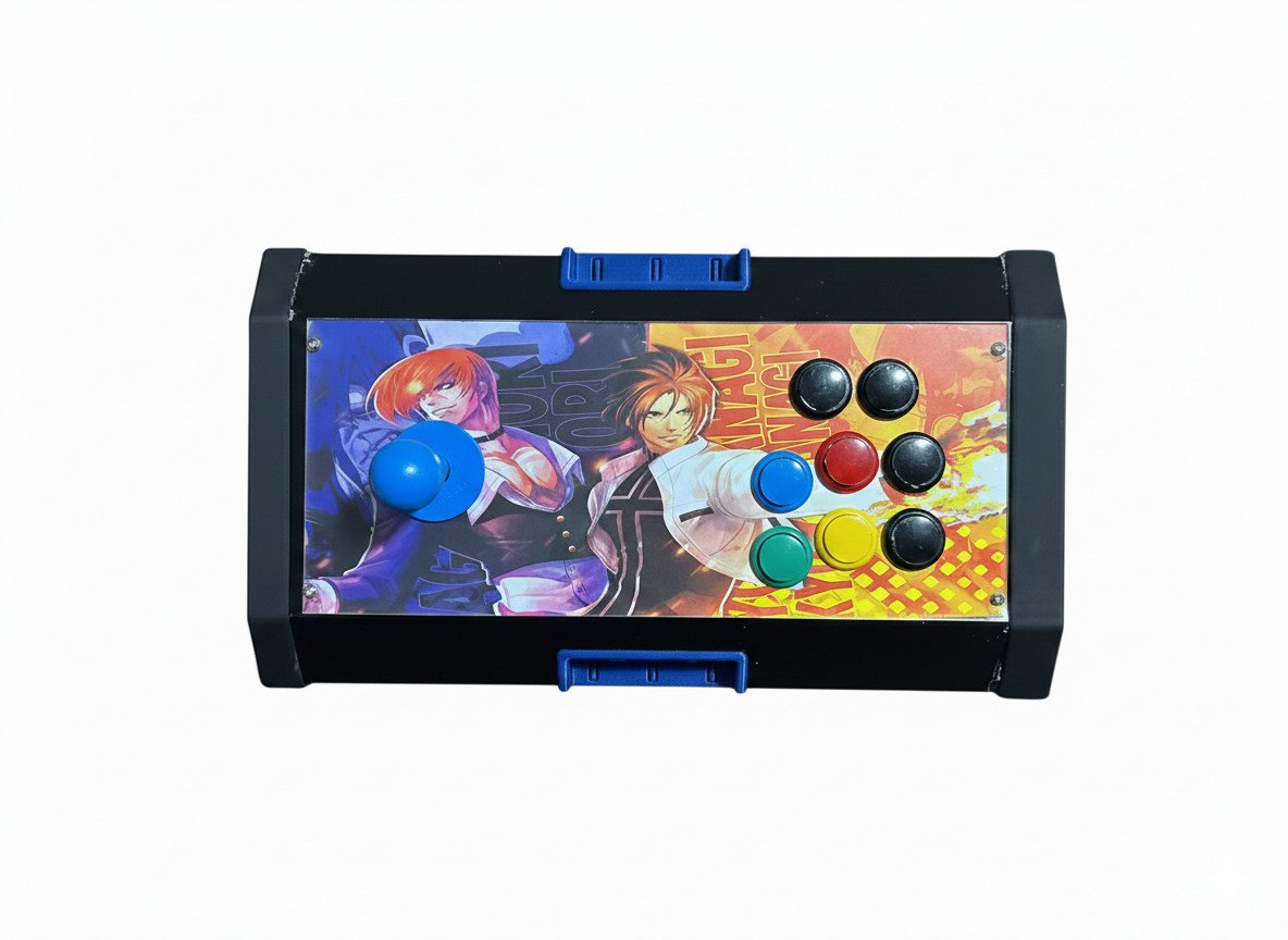 Controle Arcade Profissional KOF Fightstick USB Joystick Azul